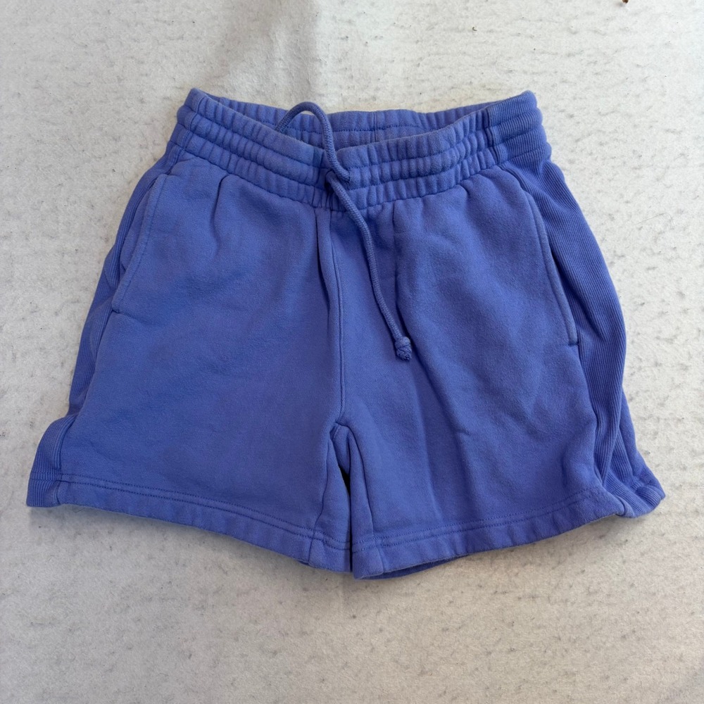 Tna Cozy Fleece Boyfriend Shorts Womens XS Blue Drawstring Elastic Waist Pockets
